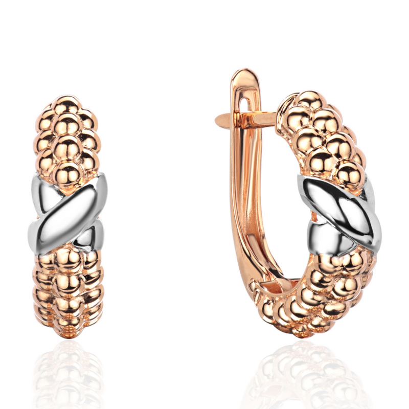 Серьги из красного золота 585 пробы без вставок 01С0115391Р