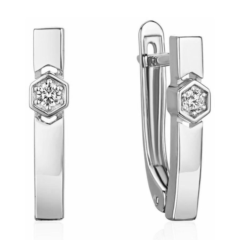 Серьги из платины 585 пробы с бриллиантами 01С6916691-585