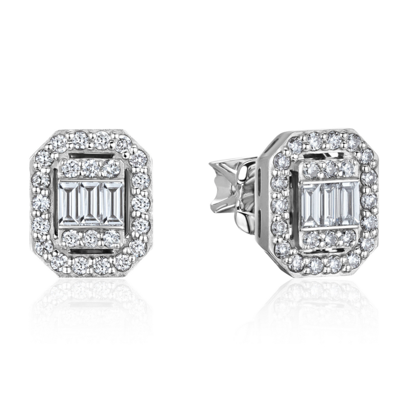 Серьги из белого золота 585 пробы с бриллиантами 01С6216503