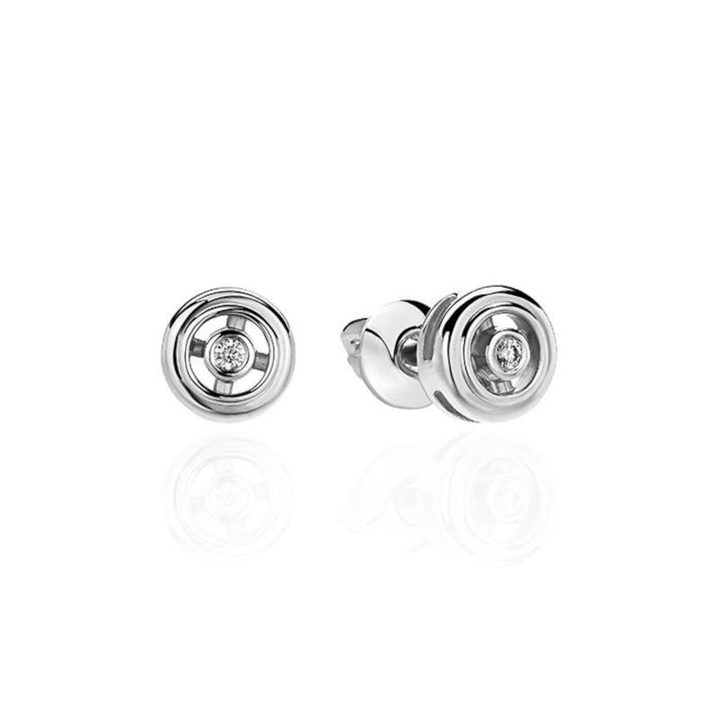 Серьги из платины 585 пробы с бриллиантами 01С697690-585