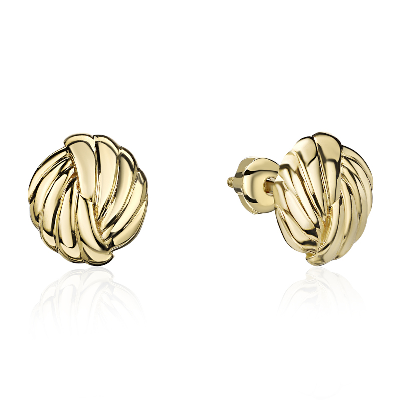 Серьги из желтого золота 585 пробы без вставок 01С0315599
