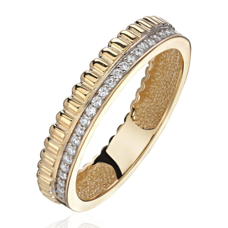 Кольцо из желтого золота 585 пробы с бриллиантами 01К6314575Р-17