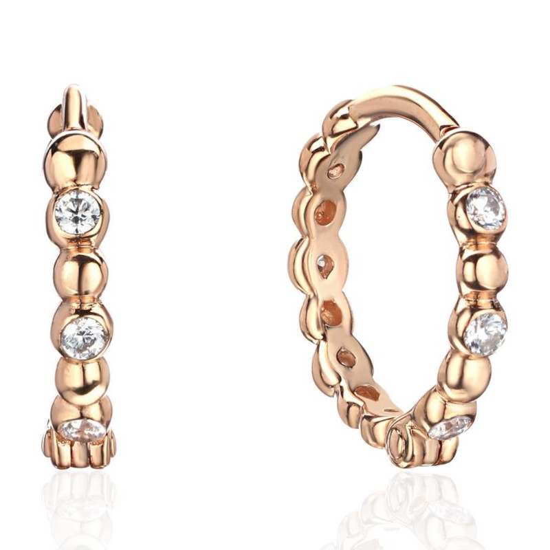 Серьга одиночная из красного золота 375 с фианитами 01С1115114S