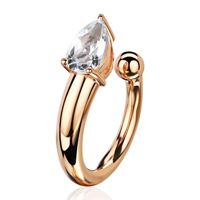 Серьга Одиночная из красного золота 585 пробы с топазом 01С3115868-1