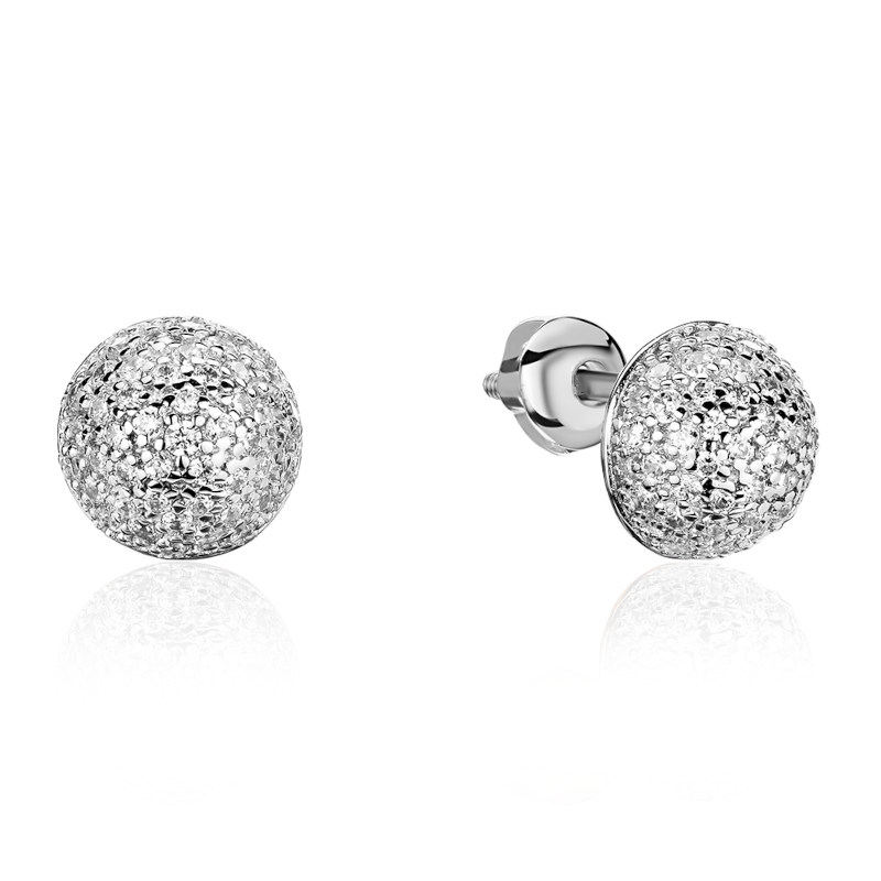 Серьги из белого золота 585 пробы с бриллиантами 01С6214905-17