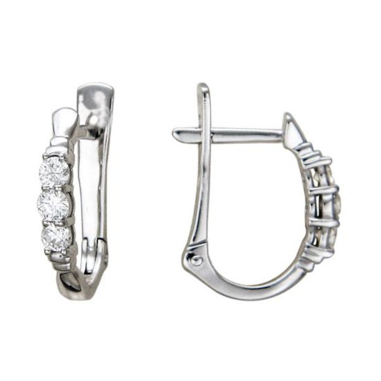 Серьги из белого золота 585 пробы с бриллиантами 01С625584