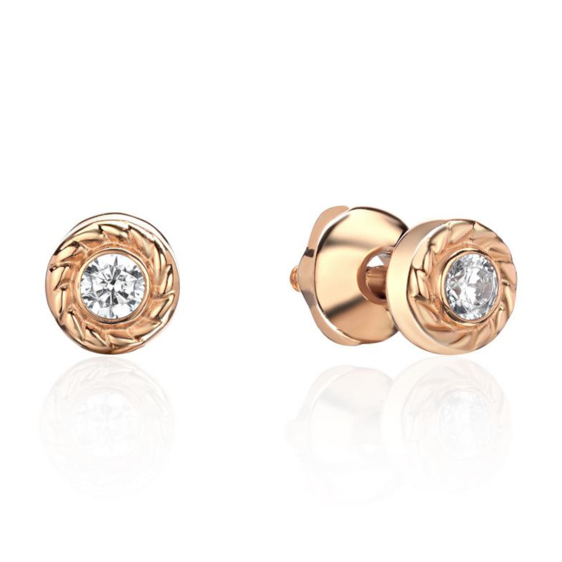 Серьги из красного золота 375 с фианитами 01С1114616S