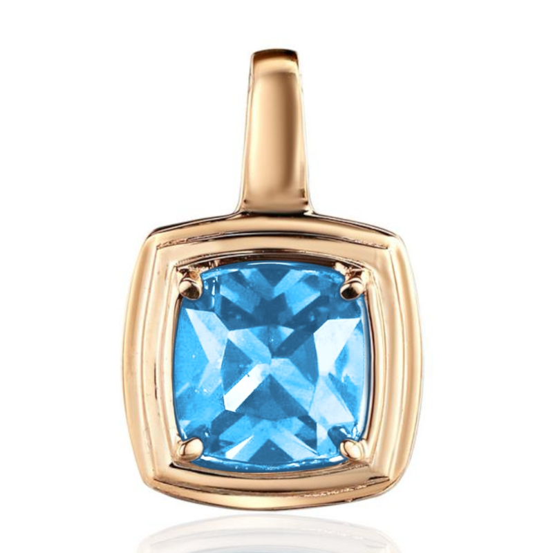 Подвеска из красного золота 585 пробы с топазом 01П3115464-1