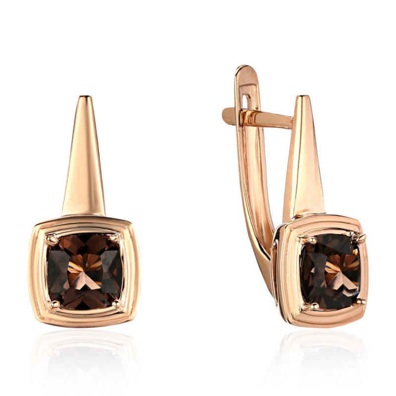 Серьги из красного золота 585 пробы с нанокристаллами 01С2115464-1