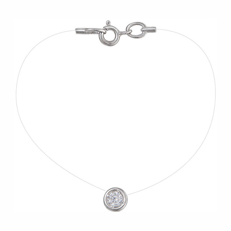 Колье из серебра 925 пробы с фианитом 01Л151584