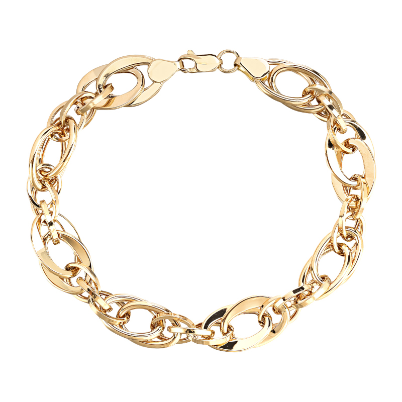 Браслет из желтого золота 585 пробы без вставок 01Б033432