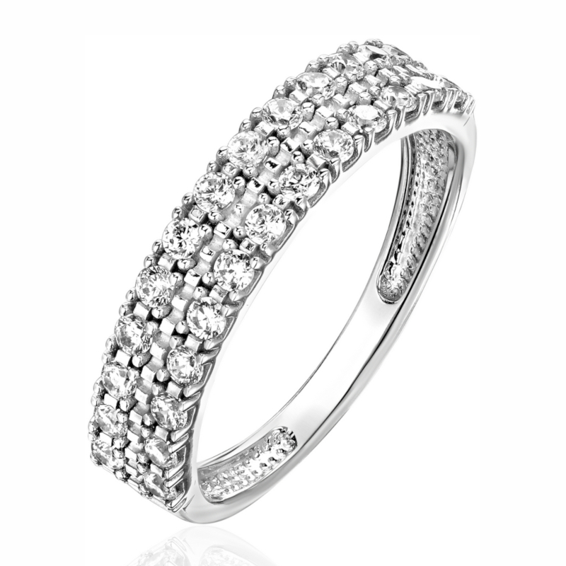 Кольцо из белого золота 585 пробы с фианитами 01К1214584