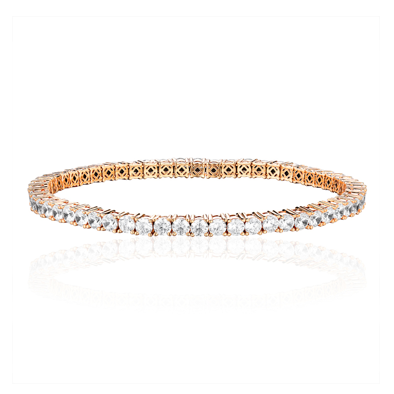 Браслет из красного золота 585 пробы с фианитами 01Б113644