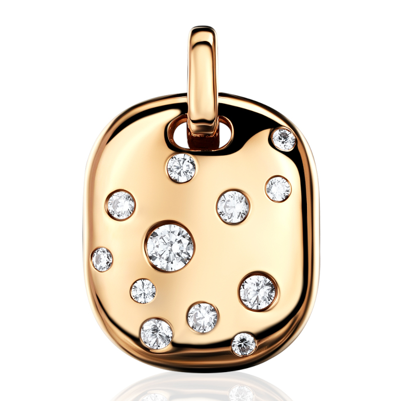 Подвеска из красного золота 585 пробы с фианитами 01П1115660
