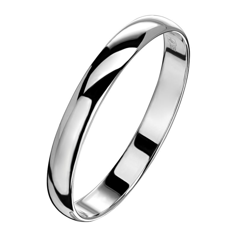 Обручальное кольцо из белого золота 585 пробы без вставок 01О020343