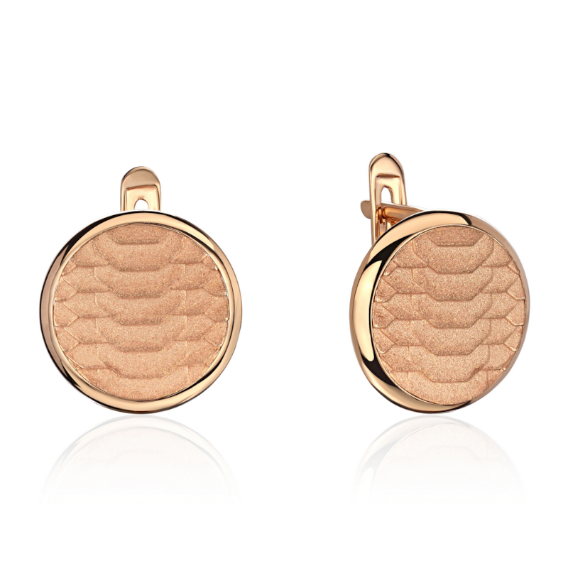 Серьги из красного золота 585 пробы без вставок 01С0116975