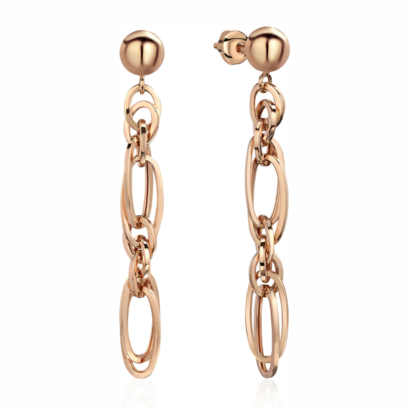 Серьги из красного золота 585 пробы без вставок 01С0115853
