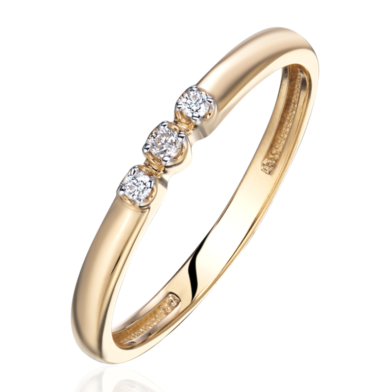 Кольцо из желтого золота 585 пробы с бриллиантами 01К6316827Р