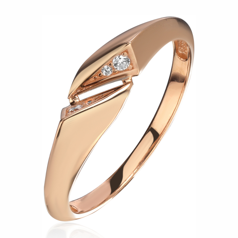 Кольцо из красного золота 585 пробы с фианитами 01К1115816Р