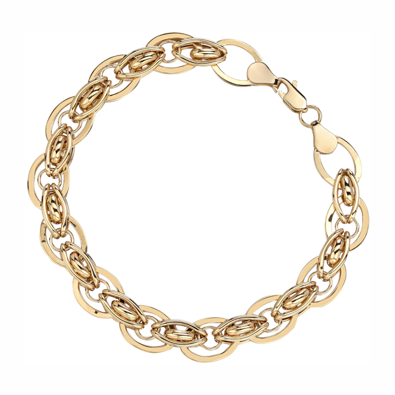 Браслет из желтого золота 585 пробы без вставок 01Б033451