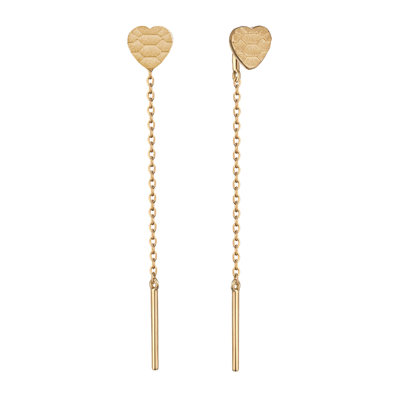 Серьги из желтого золота 585 пробы без вставок 01С0316974