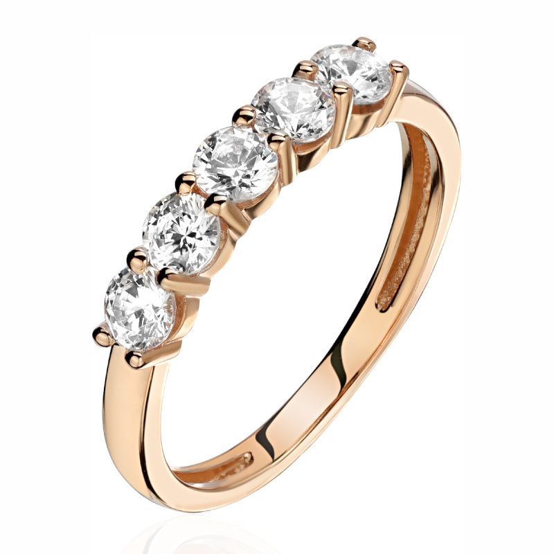 Кольцо из комбинированного золота 585 пробы с фианитами 01К1615626