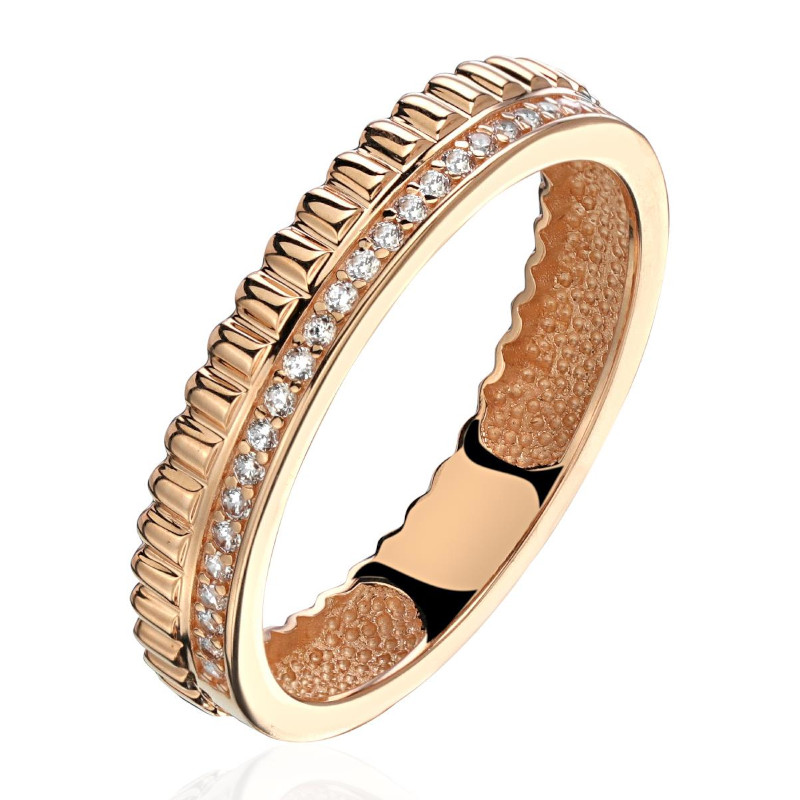 Кольцо из красного золота 375 пробы с фианитами 01К1114575SР