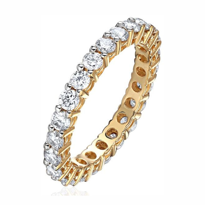 Кольцо из желтого золота 750 пробы с бриллиантами 01К6416654
