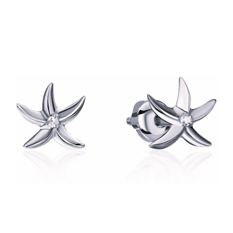 Серьги из платины 585 пробы сбриллиантами 01С6917051-17-585