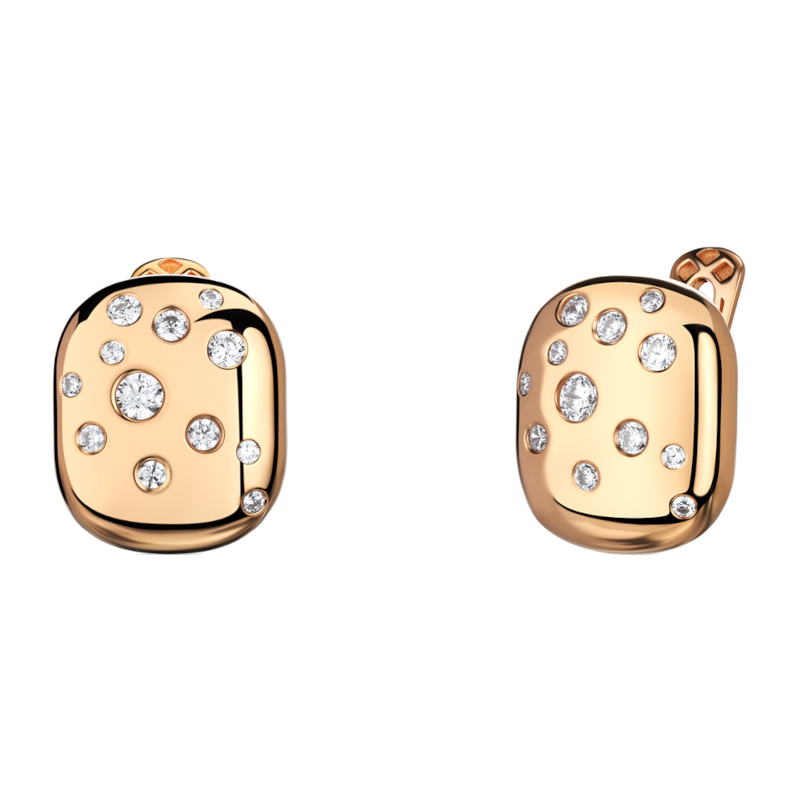 Серьги из красного золота 585 пробы с фианитами 01С1115660