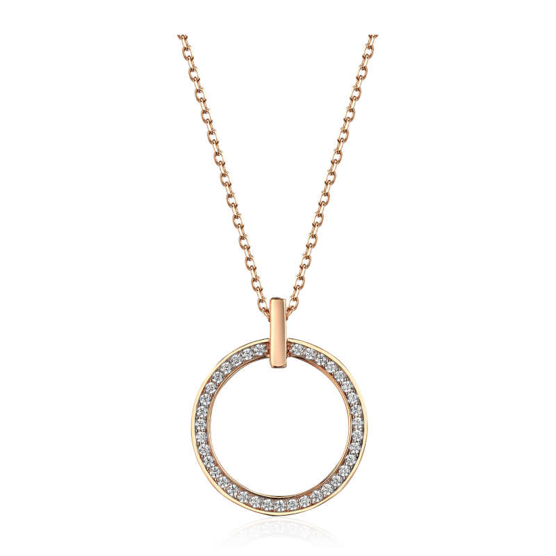 Колье из красного золота 585 пробы с фианитами 01Л112315Р