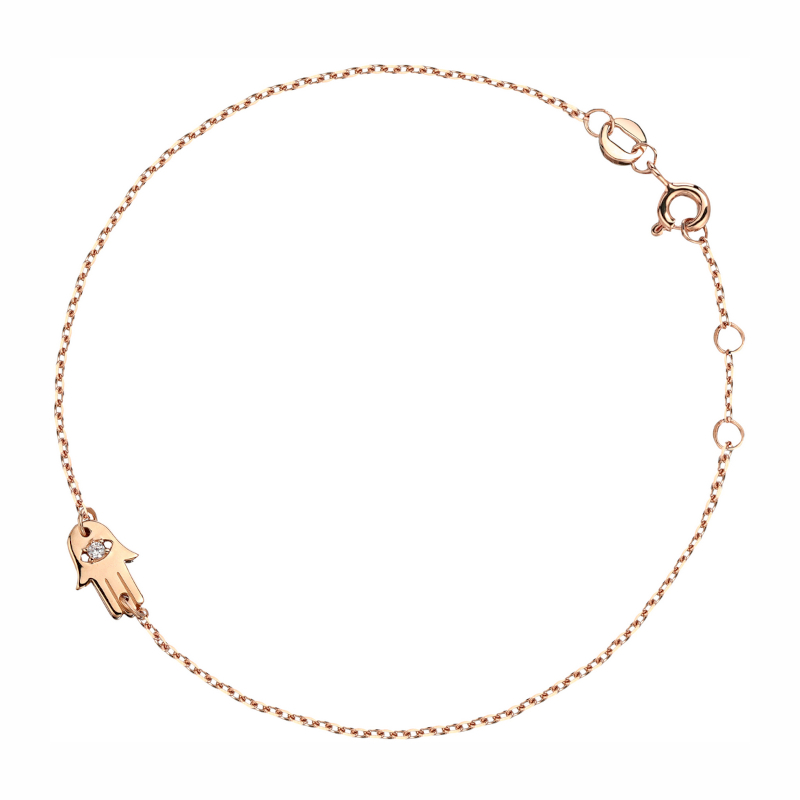 Браслет из красного золота 585 пробы с фианитом 01Б113234