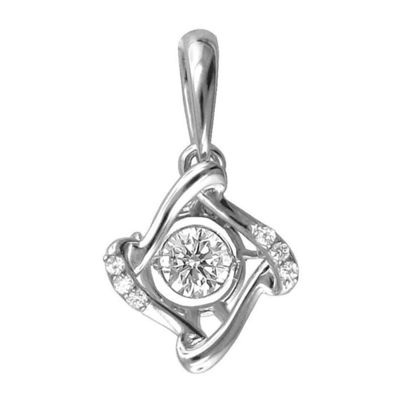 Подвеска из белого золота 585 пробы с фианитами 01П1212953