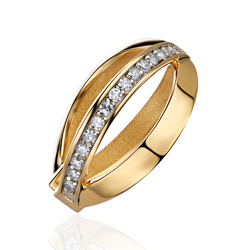 Серьга Одиночная из желтого золота 585 пробы с бриллиантами 01С6316923-17