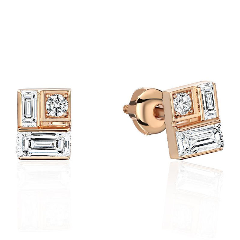 Серьги из красного золота 375 пробы с фианитами 01С1114515S