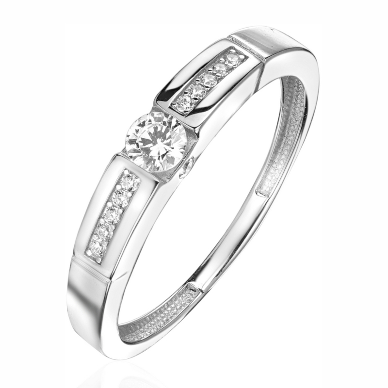 Кольцо из белого золота 585 пробы с фианитами 01К1216035Р