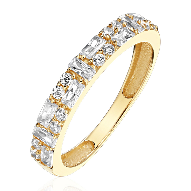 Кольцо из желтого золота 585 пробы с фианитами 01К1314877