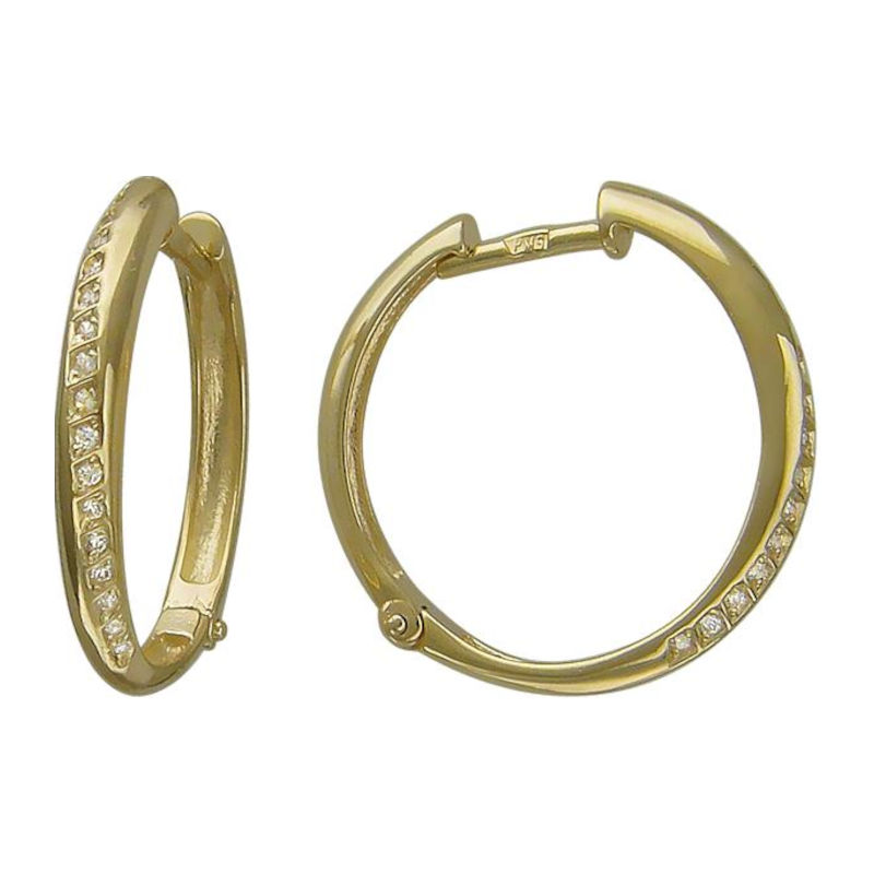 Серьги из желтого золота 585 пробы с фианитами 01С135657
