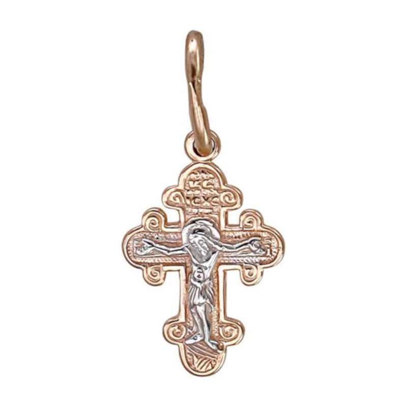 Крест нательный из красного золота 585 пробы без вставок 01Р0101018