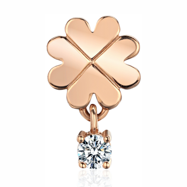 Подвеска из красного золота 585 пробы с фианитом 01П1114581