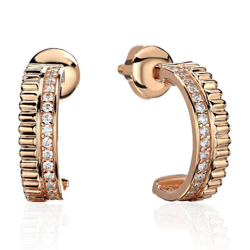 Серьги из красного золота 586 пробы с бриллиантами 01С6114575Р-17