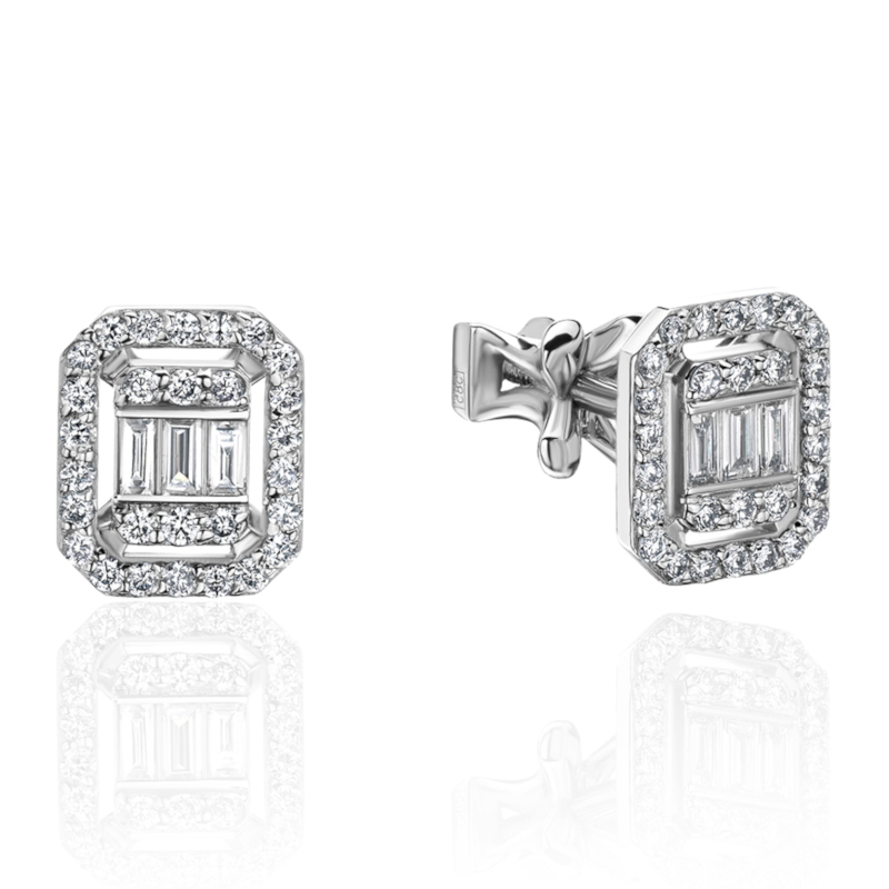 Серьги из белого золота 585 пробы с бриллиантами 01С6214236