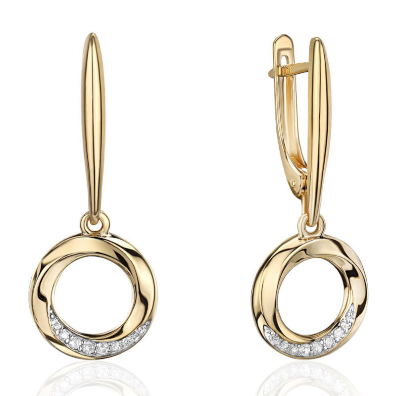 Серьги из желтого золота 585 пробы с бриллиантами 01С6316300Р