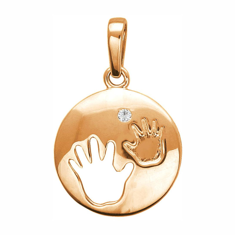 Подвеска из красного золота 585 пробы с фианитом 01П113582