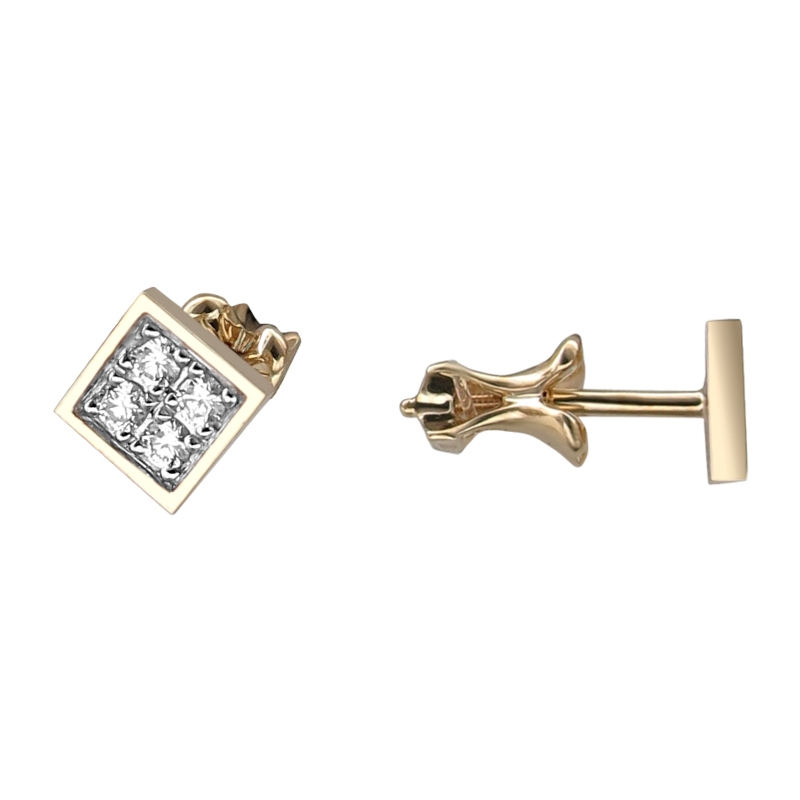 Серьги из желтого золота 585 пробы с бриллиантами 01С6313402