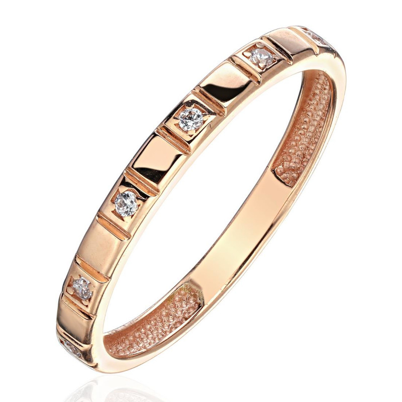 Кольцо из красного золота 375 пробы с фианитами 01К1115164S