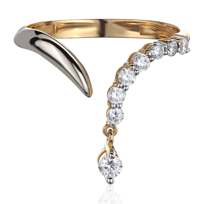 Кольцо из желтого золота 585 пробы с фианитами 01К1316815Р