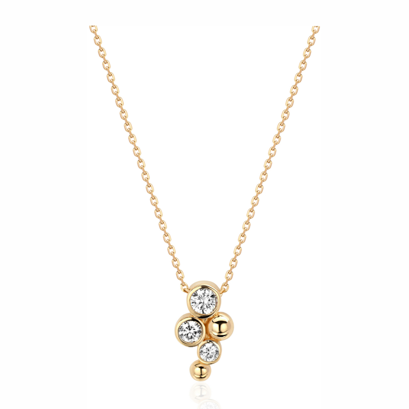 Колье из желтого золота 585 пробы с фианитами 01Л132316