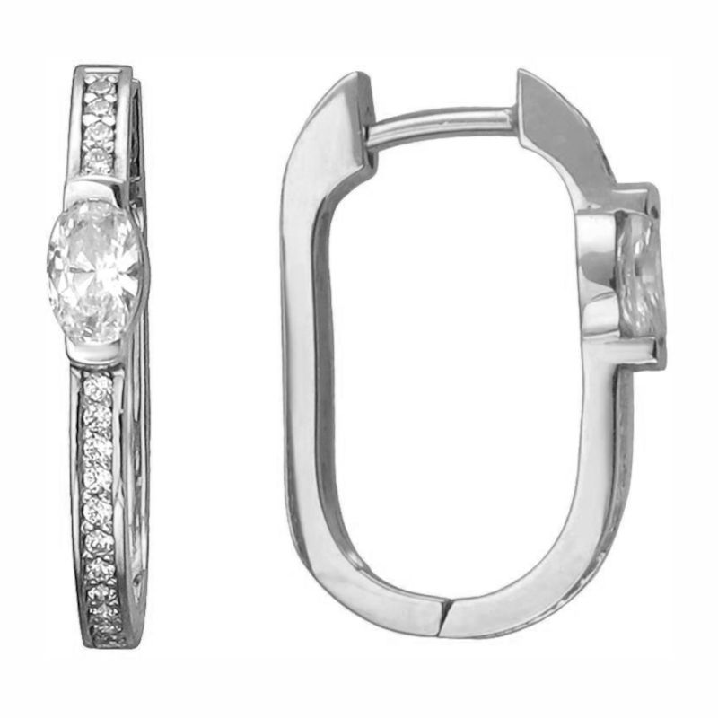 Серьги из белого золота 585 пробы с фианитами 01С1213436