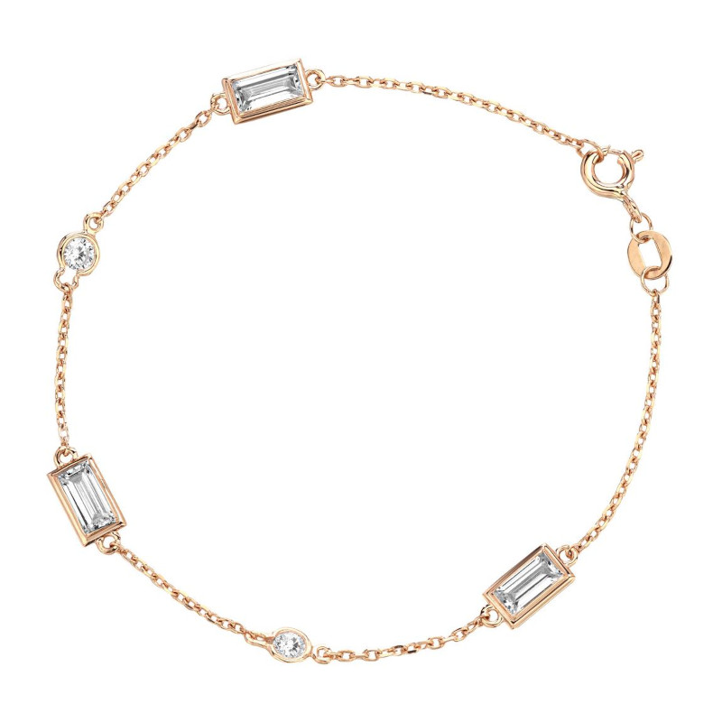 Браслет из красного золота 375 пробы с фианитами 01Б113246S